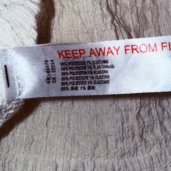 Free People FP Beach Marni Asymmetrical Crinkle Ruffle Mini Dress Cream Large - Picture 8 of 9